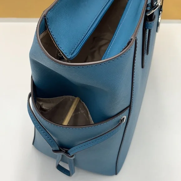 MICHAEL KORS 
Gilly Large Saffiano Leather Tote Bag TEAL COLOR - Picture 6 of 15